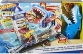 Hot Wheels Track Set And 1:64 Scale Toy Car, City Shark Escape, Multi-Level Playset For Kids Ages 4 and Up